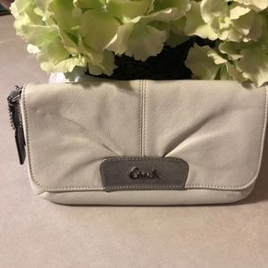 Coach white wristlet